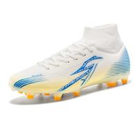 MiaZane Scarpe da Calcio Uomo Donna Alto Top Tacchetti TF e FG con Supporto alla Caviglia Durevole Antiscivolo Scarpe da Calcio Esterno per Allenamento e Partita,Wbg fg,37 EU