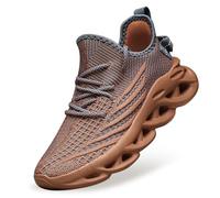 MiaZane Scarpe da Ginnastica Donna Maglione Spesso Maglia Suola Ondulata Traspirante Leggere Sportive Dad Shoes per Uso Quotidiano e Camminata,Marrone,43 EU