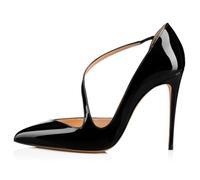 MiaZane Scarpe di Corte Donna Tacco a Spillo Pelle Verniciata Lucida Punta Accuminata Pumps da Sera Eleganti Tacchi Classici per Riunioni d'Ufficio e Ricevimento Serale,Nero,37 EU