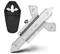 MIB - Calibro di saldatura in esecuzione di precisione, antiruggine e cromato opaco, calibro di misurazione, cuciture piatte e angoli, strumento manuale, campo di misurazione 0-20 mm, 60°, 70°, 80°