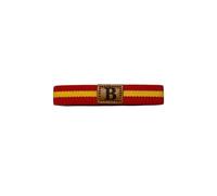 MIBANDERA Bracciale Bandiera Spagna personalizzato con te Iniziale, uomo donna. Bracciale in pelle tessuto elastico., 18.0 cm, Cotone, Nessuna pietra preziosa