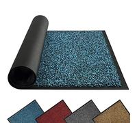 Mibao Zerbino per interni ed esterni, 58 x 120 cm, blu, nero, lavabile, tappetino per interni, resistente, antiscivolo, raschietto, raschietto, super assorbente, tappetino per porta d'ingresso