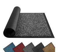 Mibao Zerbino per interni ed esterni, 58 x 120 cm, nero, grigio, lavabile, tappetino per ingresso, resistente, antiscivolo, raschietto, super assorbente, tappetino per porta d'ingresso
