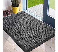 Mibao Zerbino per porta d'ingresso, resistente e durevole, tappetino di benvenuto per esterni e interni, cattura lo sporco, impermeabile, super assorbente, per ingresso, esterno, patio, veranda, 45,7