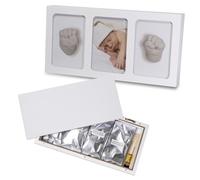Mibb My Memory Kit Set Impronte di Mani Neonato in 3D con Foto Cornice in Legno