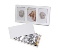 Mibb My Memory Kit Set Impronte di Mani Neonato in 3D con Foto Cornice in Legno Idea Regalo
