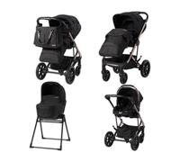 Mibb Samya Trio Sistema Modulare per Bambini Telaio Rose Gold Stand Up e Borsa Inclusa Colore Nero