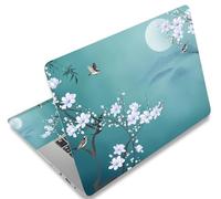 Mibbxea Adesivo per Laptop 15-15,6 Pollici, Pellicola in Vinile Riutilizzabile per Coprire Laptop da 13, 13,3, 14, 15,4 Pollici, Decorativo, Antigraffio, Impermeabile (020 Uccelli E Fiori Bianchi)