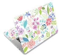 Mibbxea Adesivo per Laptop 15-15,6 Pollici, Pellicola in Vinile Riutilizzabile per Coprire Laptop da 13, 13,3, 14, 15,4 Pollici, Decorativo, Antigraffio, Impermeabile (032 Fiori E Foglie)