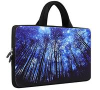 Mibbxea Custodia per Laptop 11,6-12 Pollici, Borsa da Trasporto per Chromebook, Borsa in Neoprene con Manico, Custodia per Netbook Ultrabook per Dell HP Lenovo ASUS Acer (Foresta Stellata)