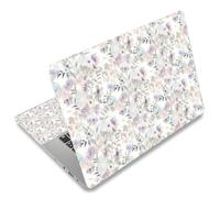 Mibbxea, pellicola in vinile per laptop da 15-15,6 pollici, adesivo riutilizzabile per netbook da 13-13,3-14-15,4 pollici, decorativa, antigraffio, impermeabile, antipolvere (085 fiori)