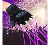 MiBoce Guanti Lampeggianti a LED, Guanti con Raggio per Performance sul Palco, con 4 Lampade, Raggio Multipunto, Atmosfera Condizionata, per Feste, Discoteca, Club, Spettacolo di Danza, Discoteca