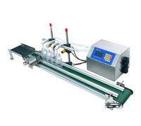 MiBoce Riempitrice Automatica per Liquidi, Riempitrice a Nastro Trasportatore a 4 Teste, capacità di Riempimento 10~500 Ml, Altezza di Riempimento Regolabile 4~25 Cm, per Bottiglie Cilindriche