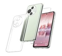 MIBZOR 2 in 1 Cover Compatibile con TCL 60 SE NxtPaper 5G (6.7") e 1 Pezzi Vetro Temperato Pellicola Protettiva, Trasparente Morbido Silicone Custodia Protettivo TPU Protezione Case
