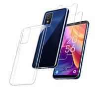 MIBZOR 3 in 1 Cover Compatibile con TCL 501 (6.0") e 2 Pezzi Vetro Temperato Pellicola Protettiva, Trasparente Morbido Silicone Custodia Protettivo TPU Protezione Case