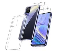 MIBZOR 4 in 1 Cover Compatibile con TCL 40 SE (6.75") e 3 Pezzi Vetro Temperato Pellicola Protettiva, Trasparente Morbido Silicone Custodia Protettivo TPU Protezione Case