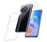 MIBZOR 4 in 1 Cover Compatibile con TCL 60R 5G (6.67") e 3 Pezzi Vetro Temperato Pellicola Protettiva, Trasparente Morbido Silicone Custodia Protettivo TPU Protezione Case