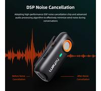 MIC-01 Wireless Microphone 2.4G Dual Transmitter 150mAh Battery Black