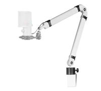 mic arm parts, Braccio for microfono, supporto for microfono ruotabile a 360°, supporto con adattatori da 3/8"5/8", con accessori,for singing(Mic Stand white)