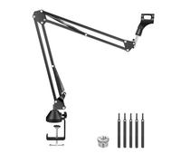 mic arm parts, Supporto for braccio for microfono, microfono a forbice con braccio di sospensione con vite da 3/8" a 5/8" e fascette for cavi,for singing