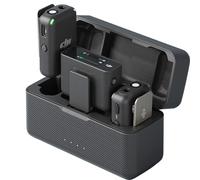 Mic Microfono Wireless Compatto e Portatile Lavalier con Registrazione a Doppio