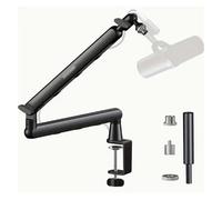 mic stand, Braccio for microfono professionale da studio a basso profilo con supporto for microfono regolabile for gestione dei cavi riser estesa for SM7B MV7 AM8 K688,parts(With a high pole)