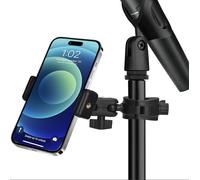 Mic Stand Phone Holder, supporto per telefono con morsetto per Golf Cart Universal Phone Mount Holder per bicicletta, sedia a rotelle, passeggino