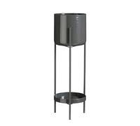 MICA Decorations Colyn - Vaso da fiori su supporto, altezza 60 x diametro 19 cm, colore: Nero