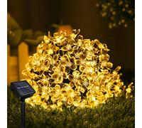 Micacorn Luci a Stringa Solare, 7 Metro 8 Modalità 50 LED Luci Fiore Fiabesche ad Energia Solare Impermeabili, Lucine da Esterno Solari per Case Giardini Decorazioni Natalizie Feste(Bianco Caldo