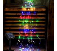 Micacorn Luci Solari Esterno, 2M×10 Striscia Luci Stringa Solare, Luci Solare 200 LEDs Impermeabili Luci a Cascata 8 Modalità Fascio di Luce per Giardino Festa Matrimonio Natale Decorazione