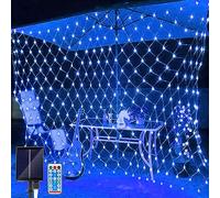 Micacorn Rete Luminosa Solare, 2 x 3M Tenda Luci di Netta 8 Modalità 192 LED Rete Luminosa con Telecomando Impermeabili Garden Fata di Luce a Rete per Natale Feste Matrimonio Gazebo Esterni