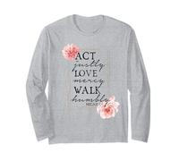 Micah 6:8 - Citazione della Bibbia - Verso della Bibbia - Donna Cristiana Maglia a Manica