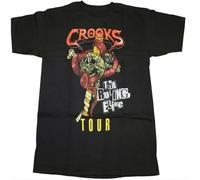 MICAOJI Crooks Castle Mens Knit Crew T Shirt World Tour Black L