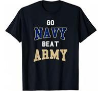 MICAOJI Go Navy Beat Army America's Game Sports Fan T ShirtRound Neck Short Sleeve T Shirt Top 100% Cotton T Shirt Black L