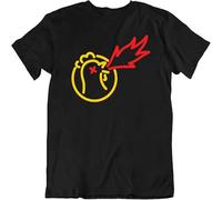 MICAOJI Hot One Chicken Tee Hot Sauce Spicy Lunch Food Logo Cock Chili Gift T Shirt Black XXL