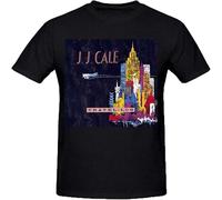 MICAOJI J J Cale Travel Log Men T Shirt Printed Tee Top Camiseta Short Sleeve Black M