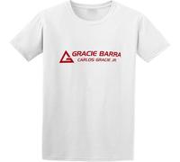 MICAOJI Men's Cotton Shirt Gracie Barra Jiu Jitsu Carlos Gracie Martial Art Custom Crew Neck t Shirt White L