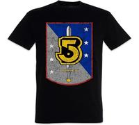 MICAOJI Vintage Army of Light Logo Men T-Shirt Space Center TV Series Babylon 5 Men Tees Black L