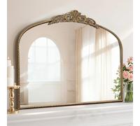 Micasso Grande specchio dorato anticato: 101,6 x 76,2 cm, stile barocco francese, specchio ad arco - tradizionale specchio vintage ornato per parete/camino/ingresso/bagno/corridoio - decorazione per