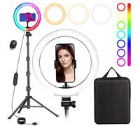 MICCYE Ring Light 10" Luce ad Anello LED con Treppiede Altezza totale 180cm Luce