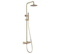 MICE BDD038/OC - Set asta per monocomando estensibile da 82 cm a 115 cm in acciaio inox - Colonna monocomando con spruzzatore, manico per soffione oro spazzolato