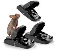 Mice&Co 3X Trappole Professionali per Topi e Ratti | Trappola Riutilizzabile con Molla Potente | Senza Veleno, Sicura per Bambini e Animali | Uso Interno ed Esterno