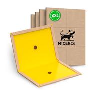 Mice&Co 4X Trappola per Topi e Ratti XXL - Tavoletta Adesiva Professionale con Colla Extra Forte | Maxi Trappole per Topi Grandi, Senza Veleno