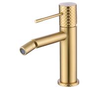 MICE COLLECTION - Miscelatore monocomando per bidet con tecnologia di apertura a freddo in ottone - Rubinetto igienico per acqua fredda/Caliente in Oro spazzolato - BDG053-2OC