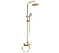 MICE - Colonna doccia estensibile 88-125 cm - Kit doccia - Monocomando a barra doccia con soffione Felxo oro spazzolato BDR001/OC