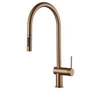 MICE/IMEX - Rubinetteria da cucina monocomando estraibile, rubinetto monocomando per lavello con sistema di risparmio energetico, miscelatore acqua fredda/calda, beccuccio girevole a 360°, in oro rosa
