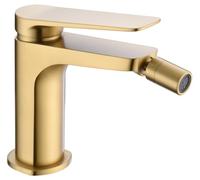 MICE - Miscelatore per bidet in ottone - Rubinetto igienico per WC adatto per acqua fredda/calda - Colore oro spazzolato BDN047-2OC Serie Napoli