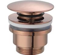 Mice - Piletta click clack adatta per lavandini e bidet, facile installazione, universale, con o senza troppopieno, pop-up, oro rosa spazzolato - VCC023