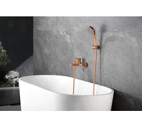 MICE - Rubinetteria monocomando per vasca e doccia in ottone - Set di rubinetto e soffione per vasca, miscelatore monocomando per vasca da bagno con doccia a mano oro rosa spazzolato BDR001-4ORC