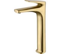 MICE Rubinetto monocomando con beccuccio alto per lavabo realizzato in ottone monocomando per lavabo - Rubinetto alto per lavabo (oro spazzolato)